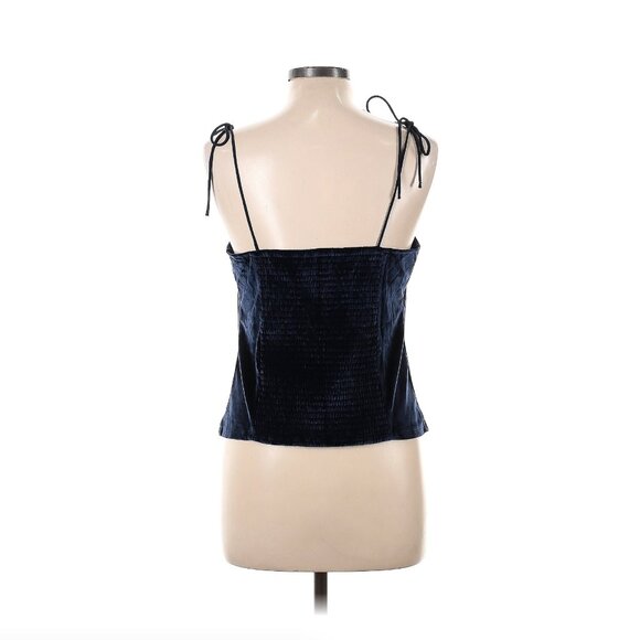 Abercrombie & Fitch | NWOT Navy Blue Velvet Sleeveless Top Size Large - Picture 2 of 9